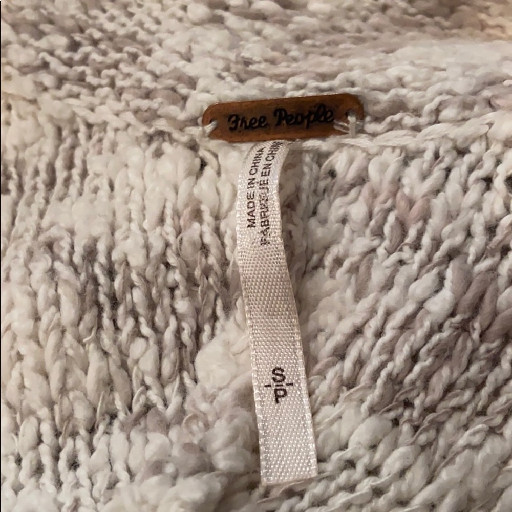 Free People Oatmeal Oversize Slouchy Tunic Sweater - Picture 3 of 4